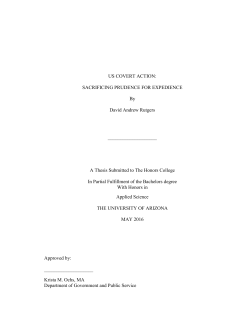 US COVERT ACTION: SACRIFICING PRUDENCE FOR