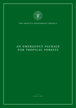 an emergency package for tropical forests