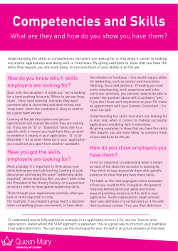 Competencies and Skills