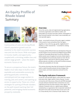 An Equity Profile of Rhode Island Summary