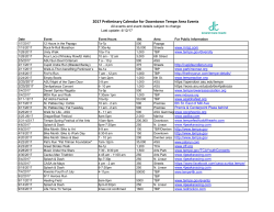 Downtown Event Calendar
