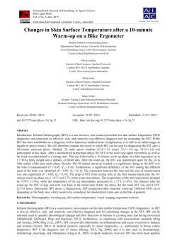 Changes in Skin Surface Temperature after a 10-minute Warm