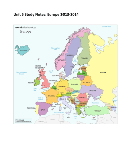 Unit 5 Study Notes: Europe 2013-2014