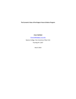 The Economic Value of the Rutgers Future Scholars Program Clive