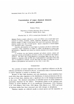 Concentration of major chemical elements in marine plankton