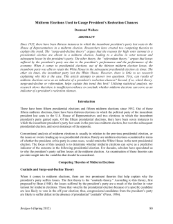 Midterm Elections Used to Gauge President`s Reelection Chances