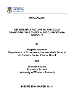 ECONOMICS ON BRITAIN`S RETURN TO THE GOLD STANDARD