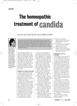 The homeopathic treatment of candida Mary-Jane Sharratt