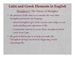 Latin and Greek Elements in English