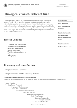 Biological characteristics of tuna