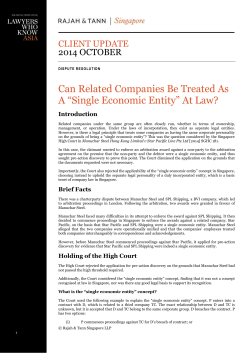 Can Related Companies Be Treated As A &ldquo;Single Economic Entity