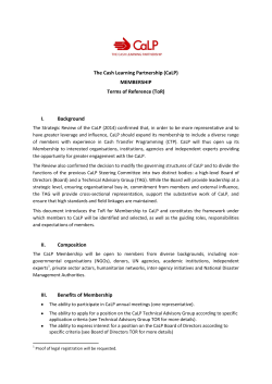 CaLP Membership ToR - Cash Learning Partnership