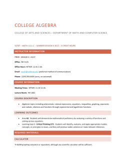 college algebra - Valdosta State University