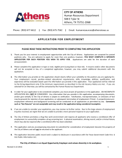 Job Application - City of Athens, Texas