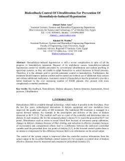 Biofeedback Control Of Ultrafiltration For Prevention