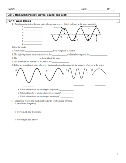 Unit 7 Homework Packet: Waves, Sound, and L