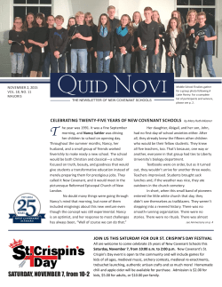 Quid Novi - New Covenant Schools