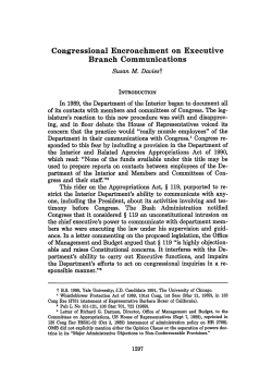 Congressional Encroachment on Executive Branch Communications