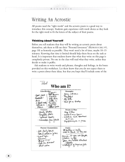 Acrostic Poetry Activity
