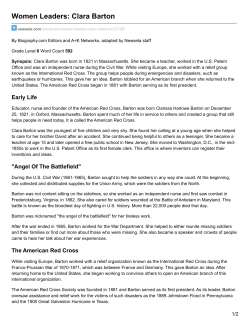 Women Leaders: Clara Barton