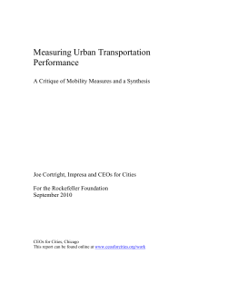 Measuring Urban Transportation Performance