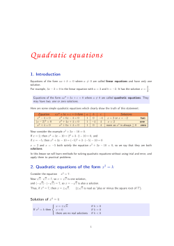 Quadratic equations