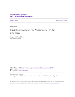 Elias Boudinot and the Missionaries to the Cherokee