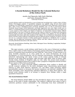 A Social Relations Model for the Colonial Behavior of the Zebra Finch