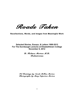 Essays for Elizabethown Selections from Roads Taken