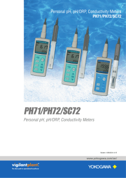 Personal pH, pH/ORP, Conductivity Meters PH71/PH72