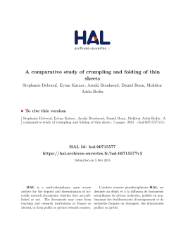 A comparative study of crumpling and folding of thin sheets - HAL-ENS