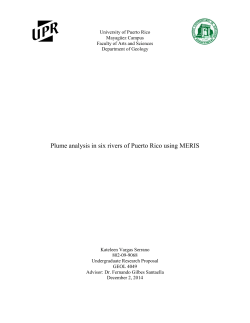 Plume analysis in six rivers of Puerto Rico using MERIS, 21 pages