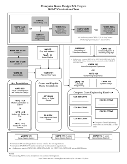 Computer Game Design B.S. Degree 2016