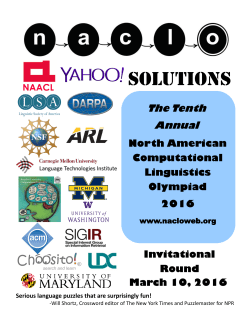 Round 2 Solutions - North American Computational Linguistics