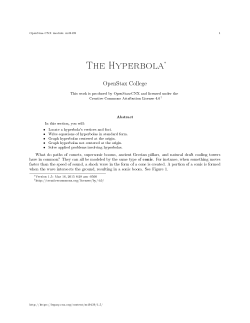 The Hyperbola - OpenStax CNX