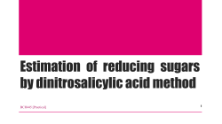 Estimation of reducing sugars by dinitrosalicylic acid method