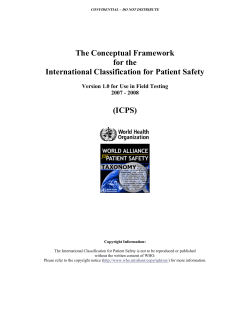 The Conceptual Framework for the International Classification for