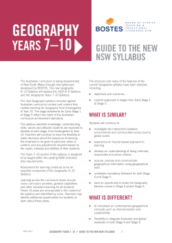 Geography Years 7&ndash;10 Guide