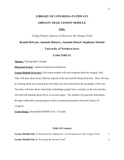 Oregon Trail Lesson Module - University of Northern Iowa