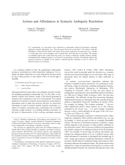 Actions and Affordances in Syntactic Ambiguity Resolution