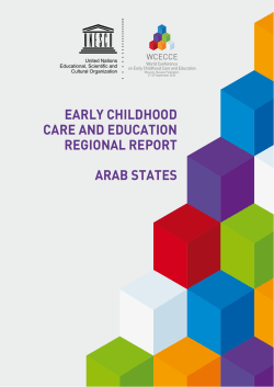 Early childhood care and education. Regional report: Arab States