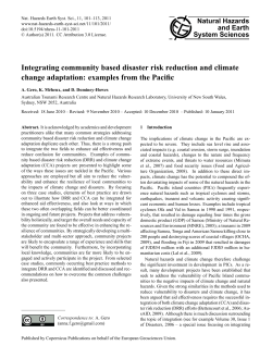 Integrating community based disaster risk reduction and