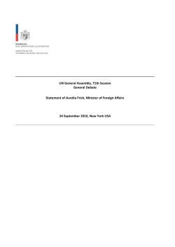 UN General Assembly, 71th Session General Debate Statement of