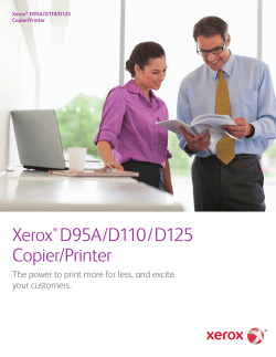 Specifications for the Xerox® D95A/D110/D125 Copier/Printer