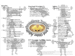 Benefits Overload Principle FITT Principle for Older Adults Safety