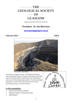 Newsletter 158/3 - the Geological Society of Glasgow