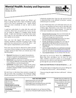 Mental Health: Anxiety and Depression