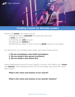 Creating Axioms for Worship Leaders