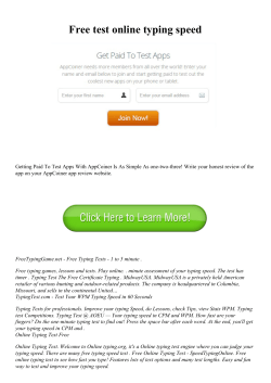Free test online typing speed