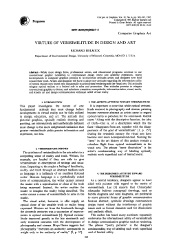 VIRTUES OF VERISIMILITUDE IN DESIGN AND ART